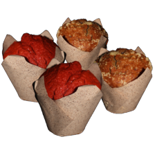 Luxe muffins blueberry of red velvet